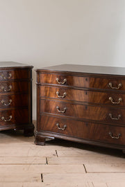 Pair of 1920's Serpentine fronted mahogany Jewellers chest of drawers