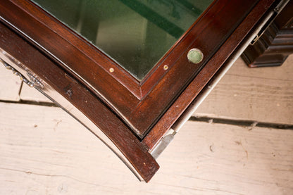 Pair of 1920's Serpentine fronted mahogany Jewellers chest of drawers