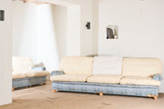 Pair of 20th century 2.8m Country house sofas retailed by Harrods - TallBoy Interiors