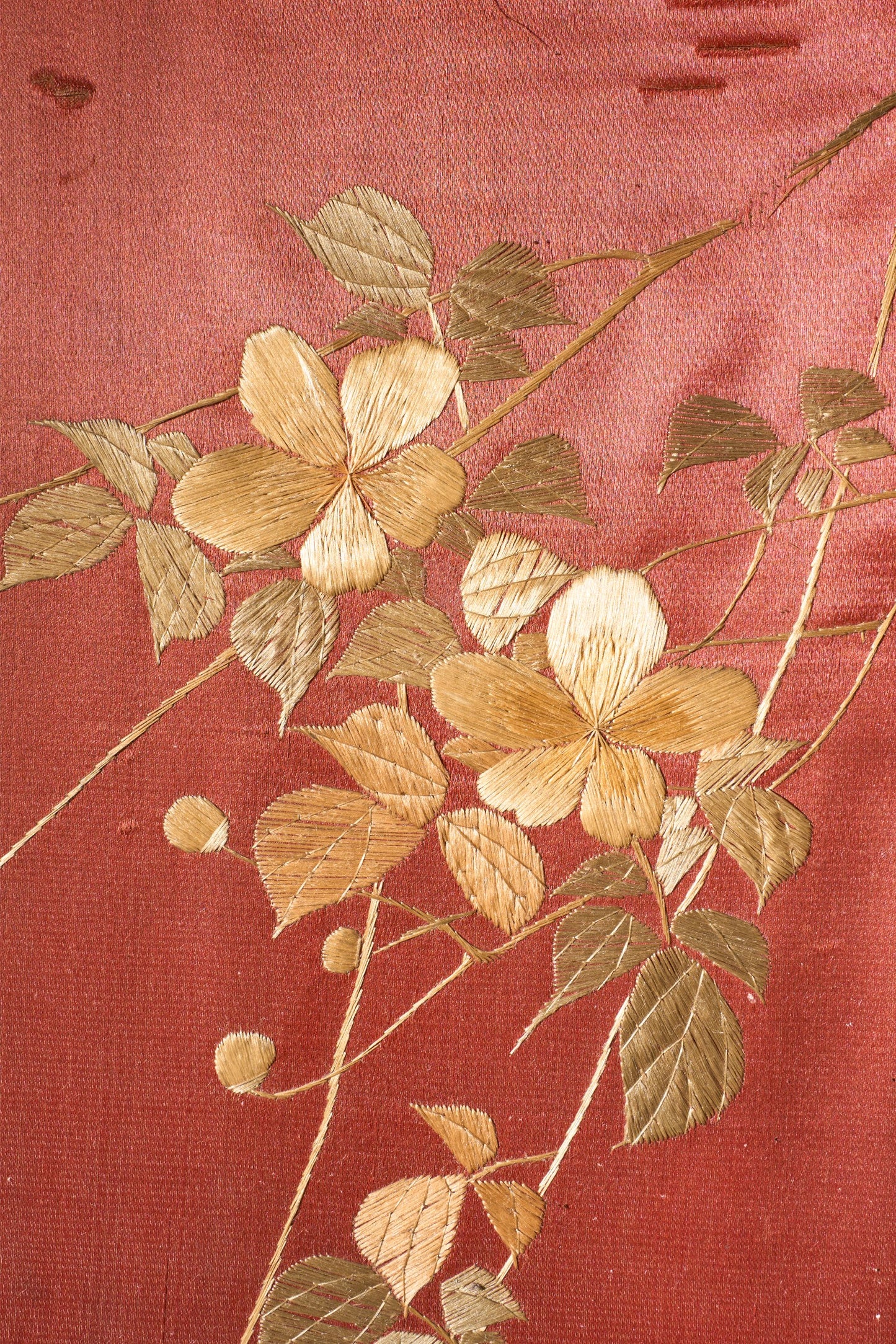 19th century Chinese silk two panel screen