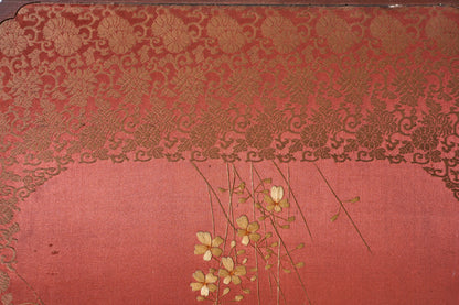 19th century Chinese silk two panel screen