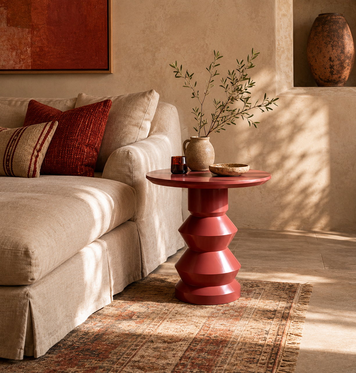 'Glen' turned wood and lacquered side table - Highland - TallBoy Interiors