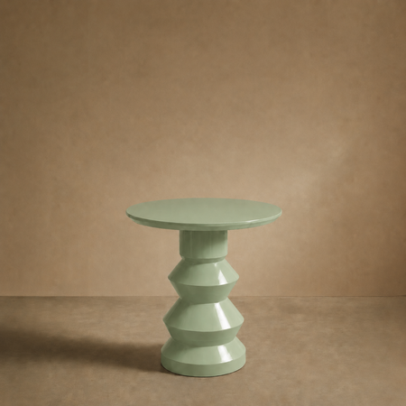 'Glen' turned wood and lacquered side table - Peat