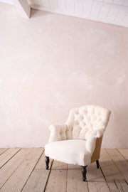 Napoleon III Buttoned shield back armchair - TallBoy Interiors