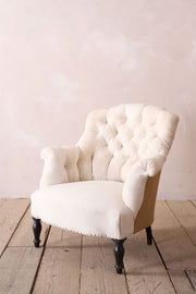 Napoleon III Buttoned shield back armchair - TallBoy Interiors
