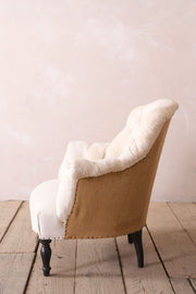 Napoleon III Buttoned shield back armchair - TallBoy Interiors