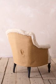 Napoleon III Buttoned shield back armchair - TallBoy Interiors