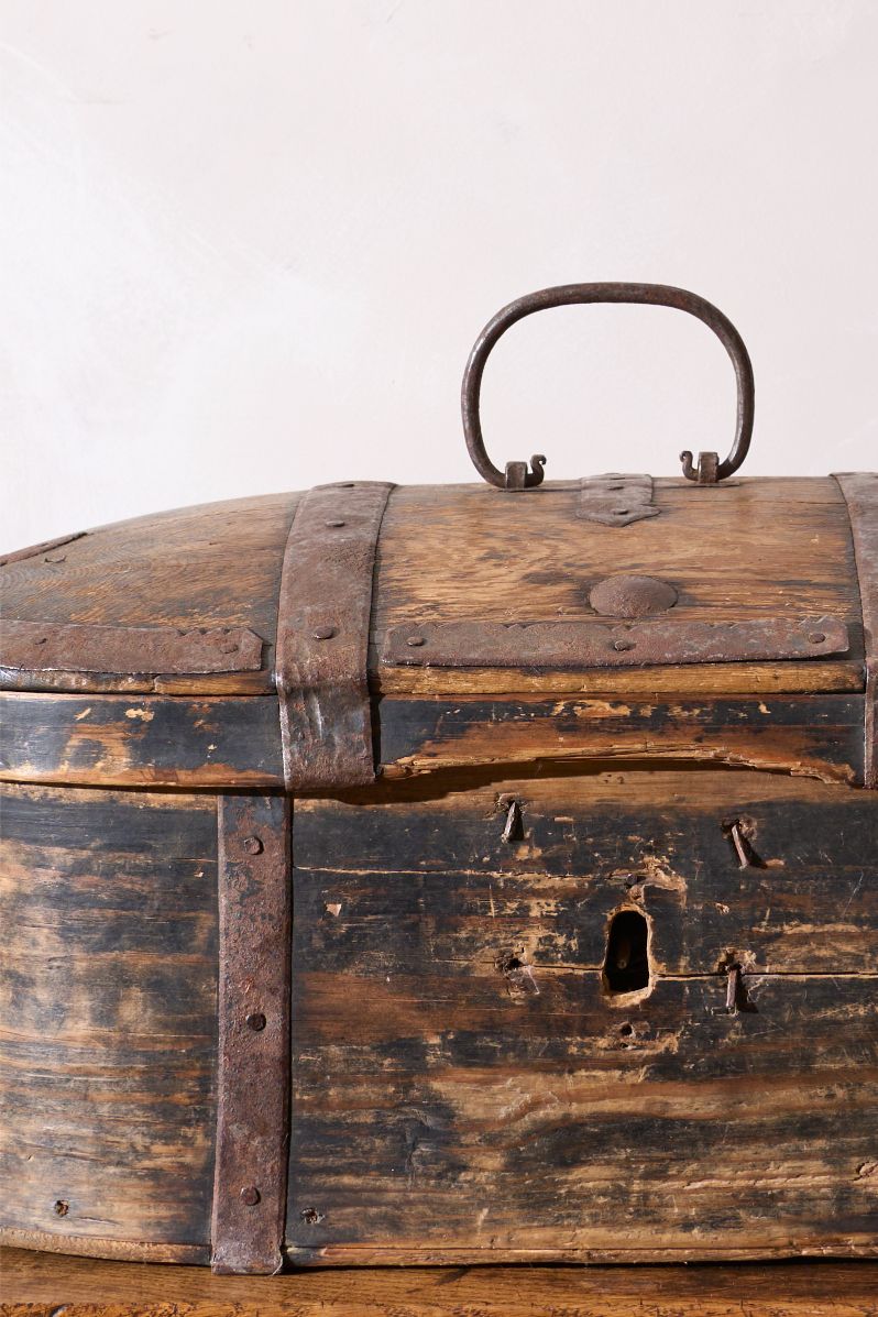 18th Century Swedish folk art marriage box - Patinated - TallBoy Interiors