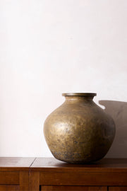 19th century Solid brass Indian vase - TallBoy Interiors