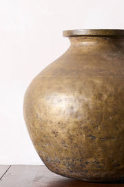 19th century Solid brass Indian vase - TallBoy Interiors