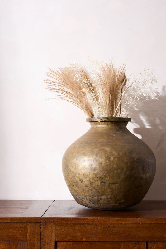 19th century Solid brass Indian vase