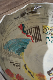 20th century Studio pottery bowl - Large abstract