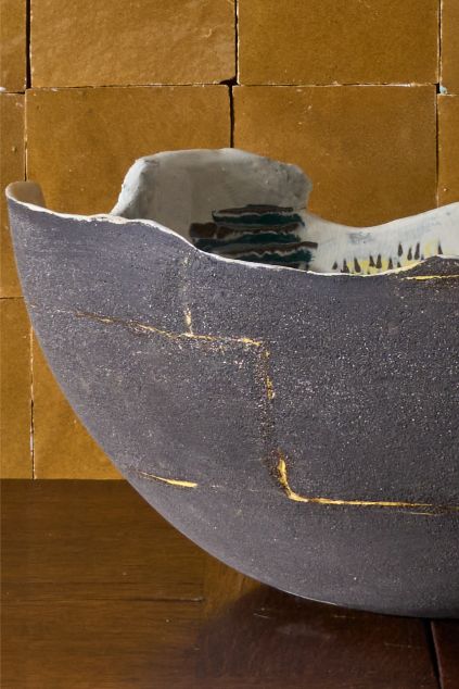 20th century Studio pottery bowl - Large abstract