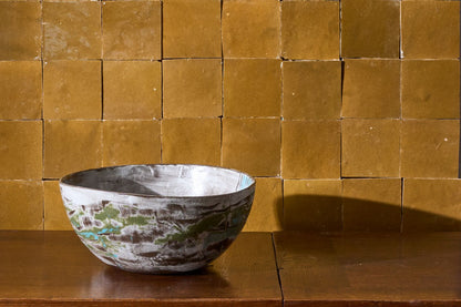 20th Century Studio pottery bowl - Blue stripe