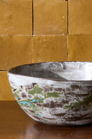 20th Century Studio pottery bowl - Blue stripe - TallBoy Interiors