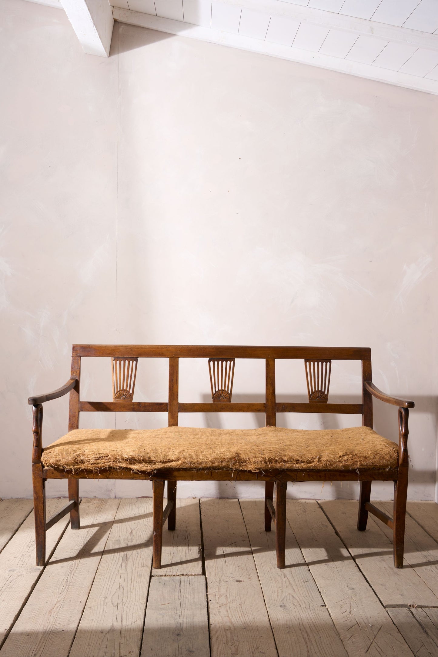 19th century Neoclassical Italian hall bench - 3 seater