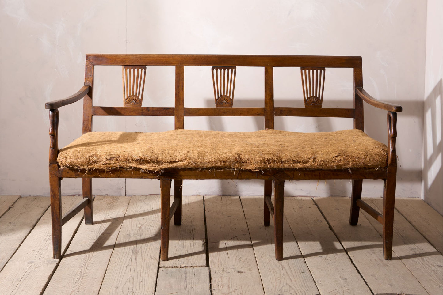 19th century Neoclassical Italian hall bench - 3 seater