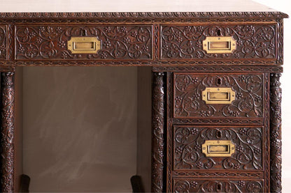 19th century Anglo-Indian Padouk campaign desk