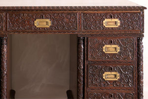 19th century Anglo-Indian Padouk campaign desk