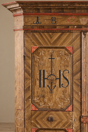 19th Century Italian painted Marriage cupboard - TallBoy Interiors