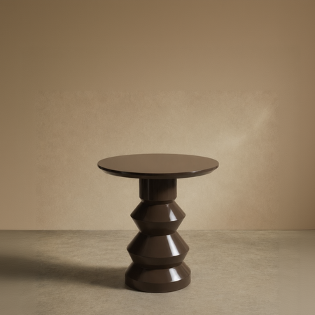 'Glen' turned wood and lacquered side table - Peat - TallBoy Interiors
