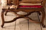 Early 19th century carved stretcher French settee