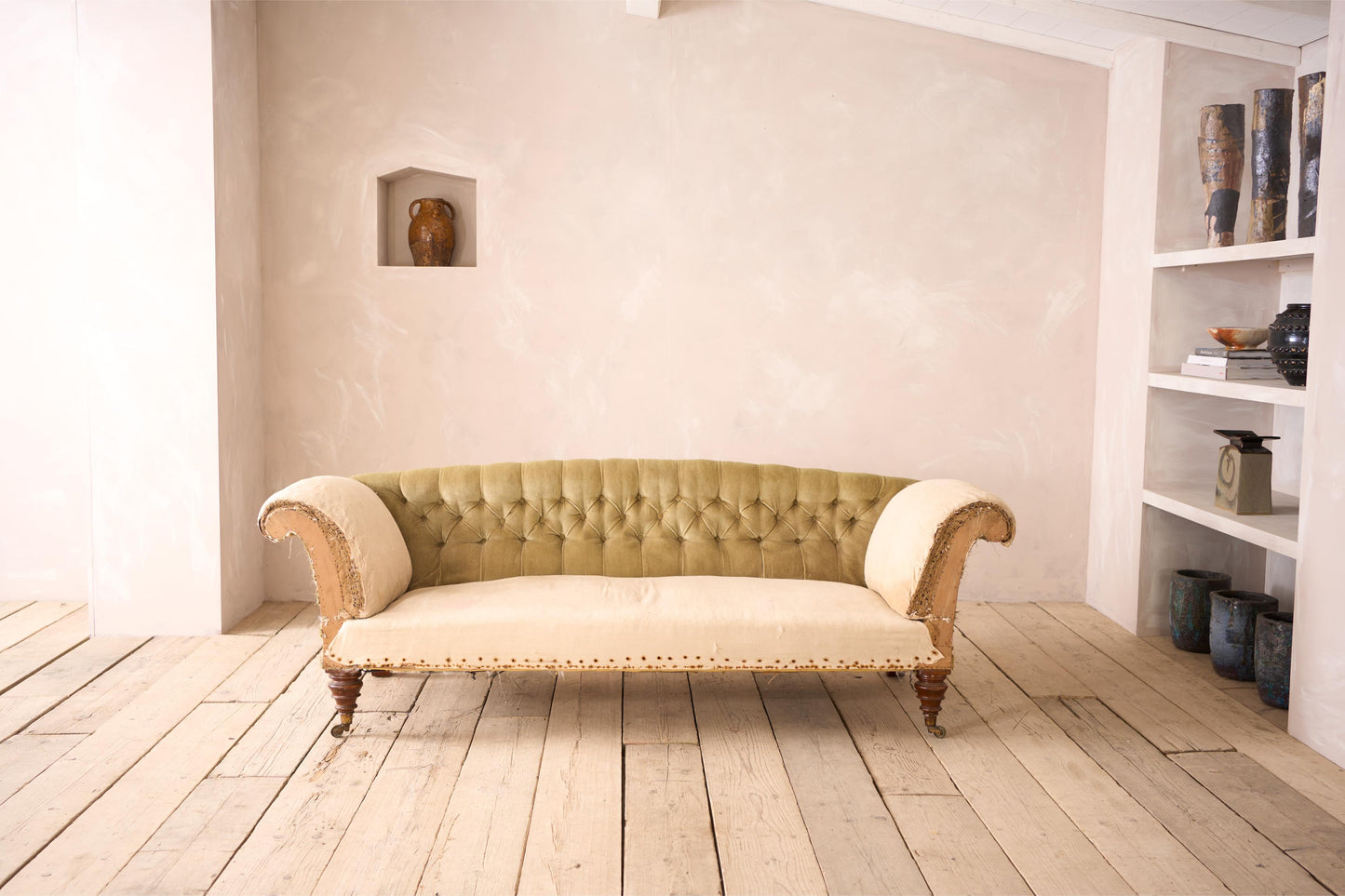 Victorian country house curved back sofa