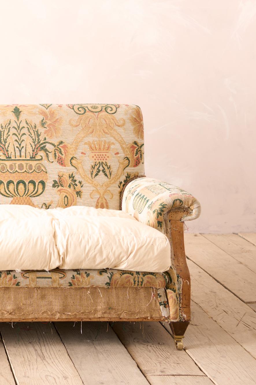 Early 20th century country house square back sofa