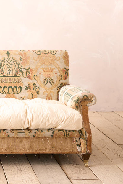 Early 20th century country house square back sofa