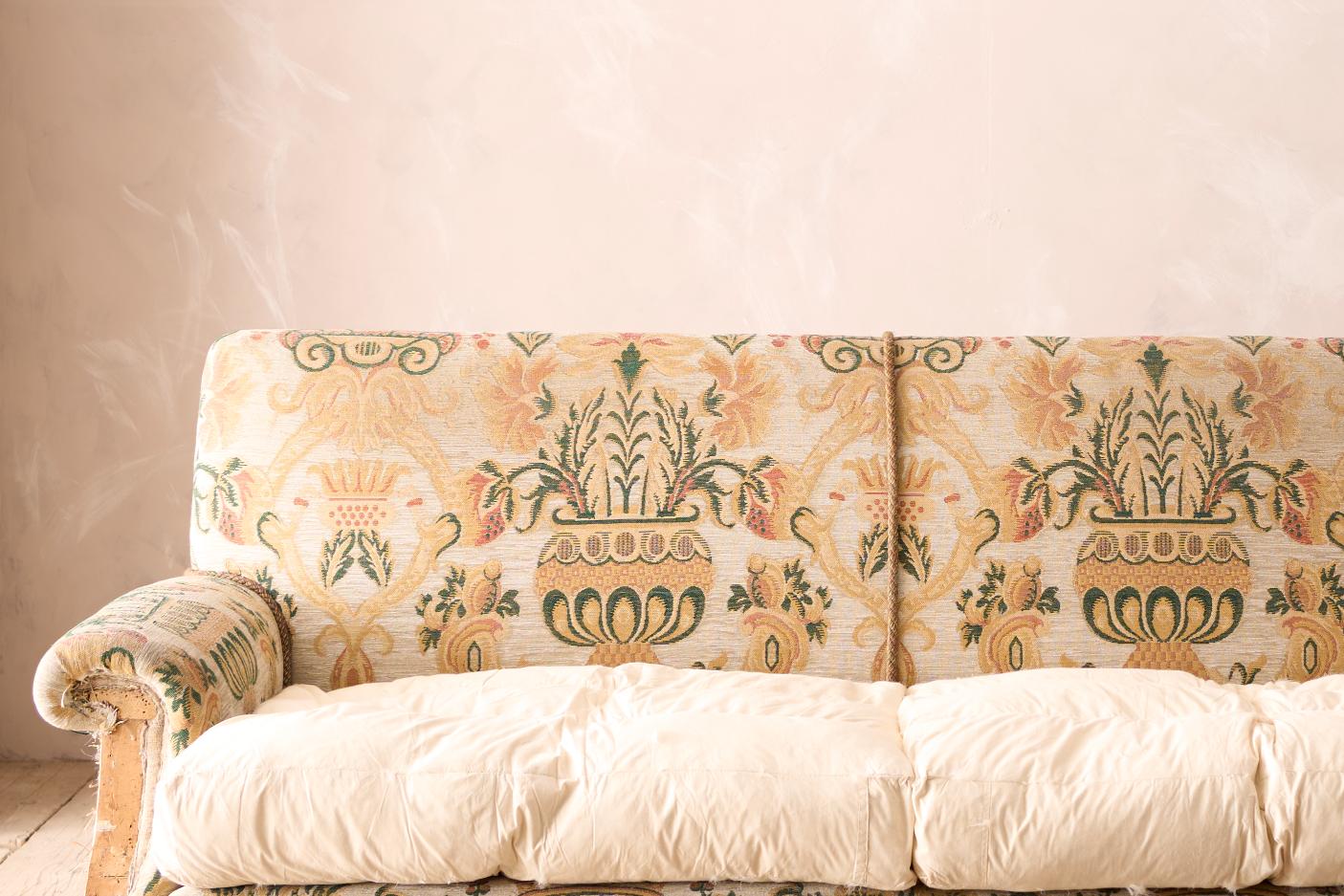Early 20th century country house square back sofa