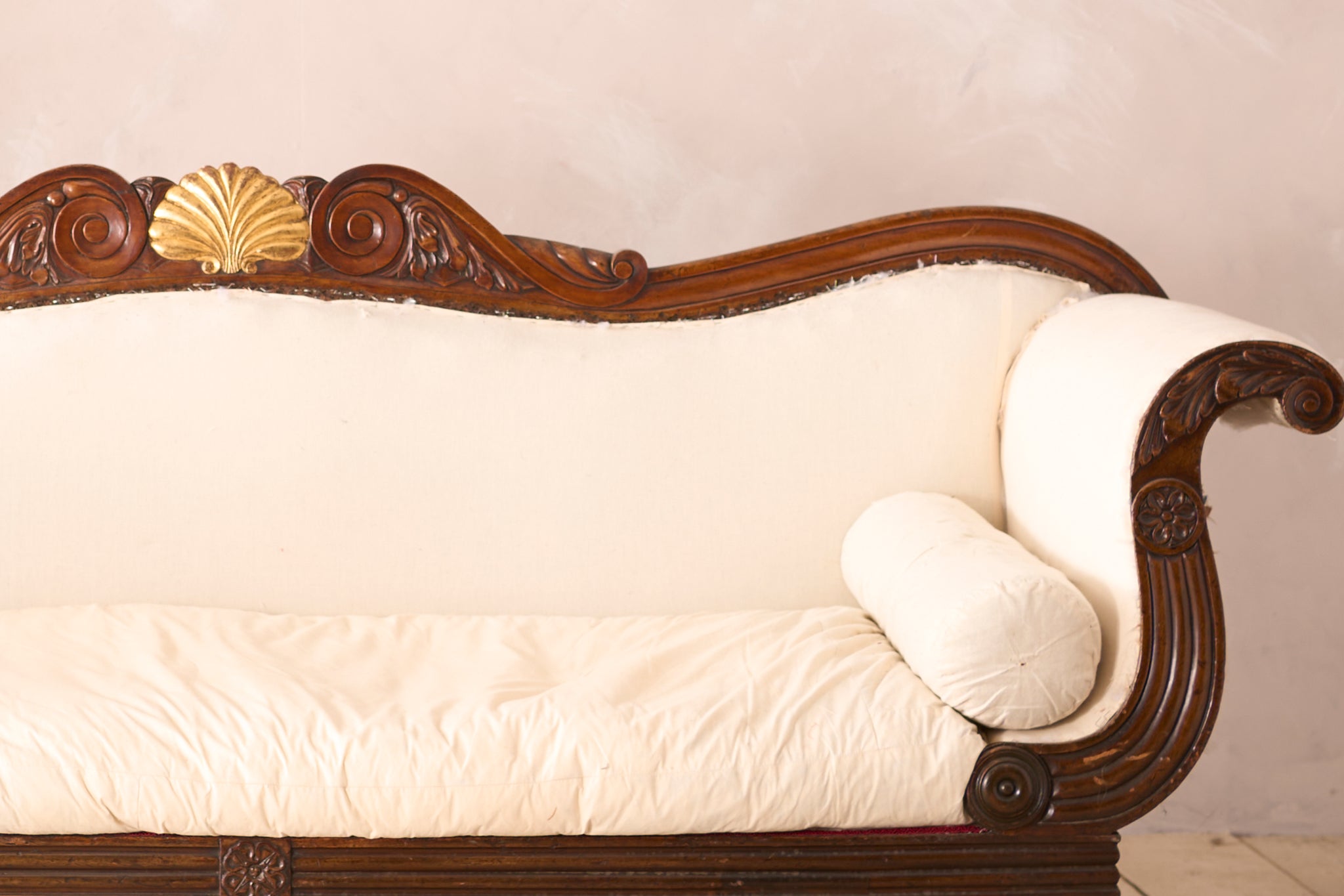 Antique Regency Mahogany framed sofa with Dodo head detail