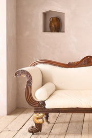 Antique Regency Mahogany framed sofa with Dodo head detail - TallBoy Interiors