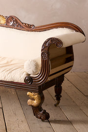Antique Regency Mahogany framed sofa with Dodo head detail - TallBoy Interiors