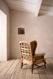 Victorian stretchered wingback armchair by John Reid & Sons