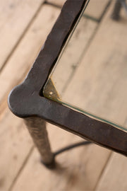 Mid century hand beaten metal side table - TallBoy Interiors