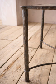 Mid century hand beaten metal side table - TallBoy Interiors