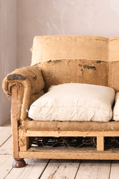 Early 20th century square back country house sofa