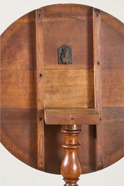 18th Century oak and elm tilt top wine table
