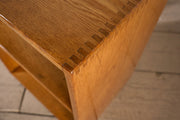 Pair of satin finish oak war department bedside tables