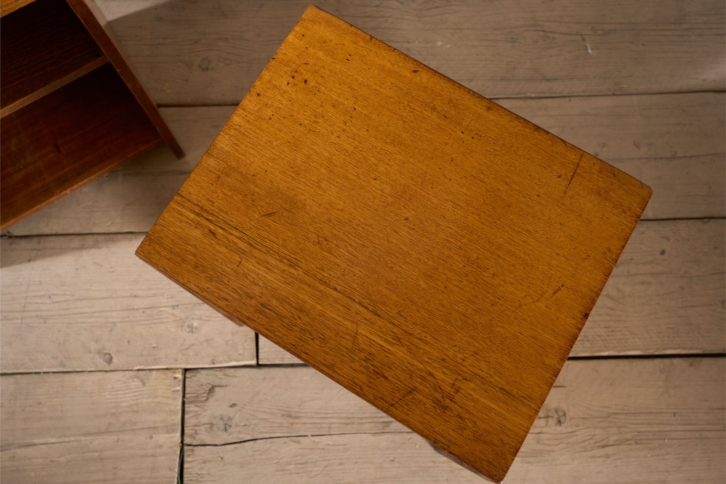 Pair of solid teak war department bedside tables