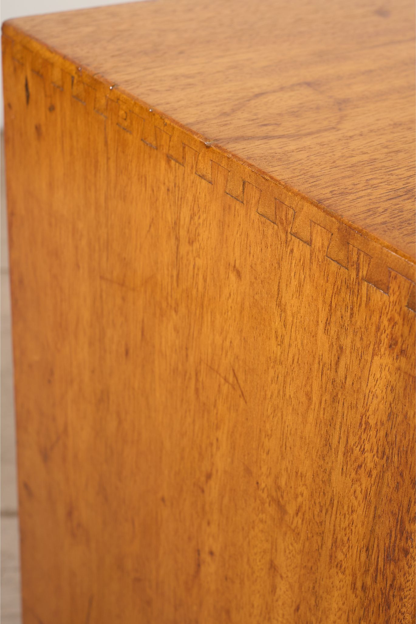 Pair of solid teak war department bedside tables