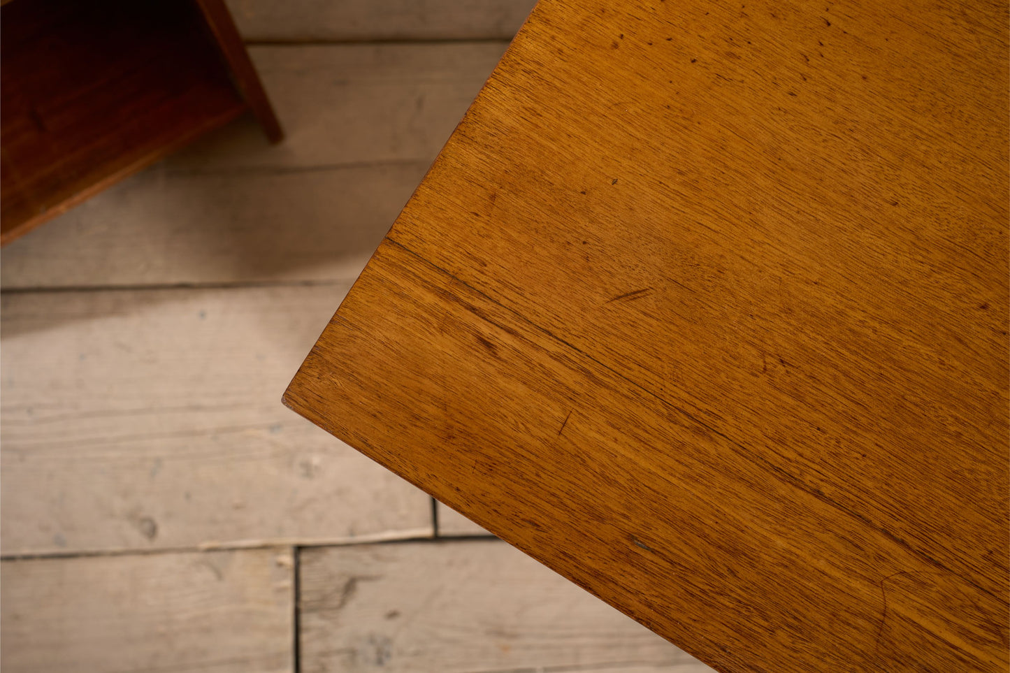 Pair of solid teak war department bedside tables