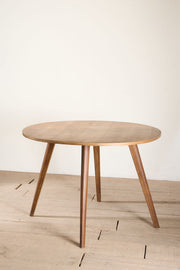 Mid century oak veneered circular table - TallBoy Interiors