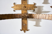 Trio of Mid century Spanish gilt metal wall lights - TallBoy Interiors