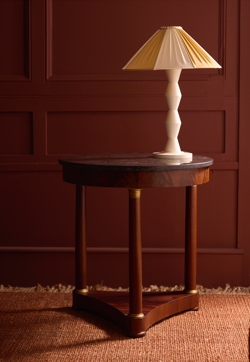 The Fitz hand-turned wood ivory lamp - TallBoy Interiors