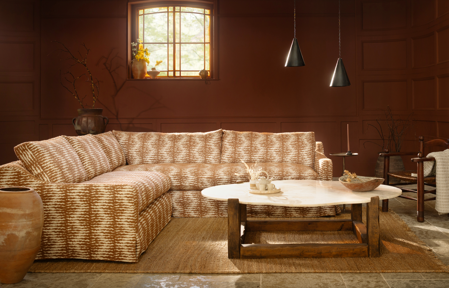 The 'Conrad' L Shaped skirted Sofa