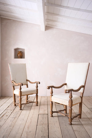 Pair of 19th century French open armchairs