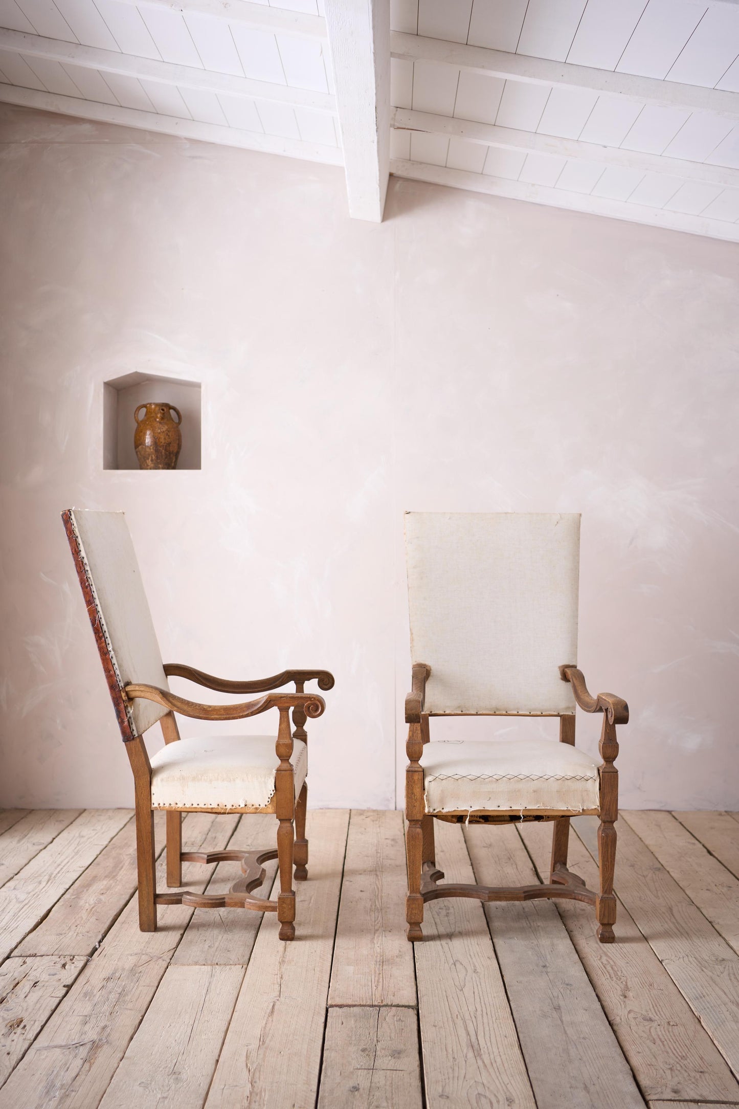 Pair of 19th century French open armchairs