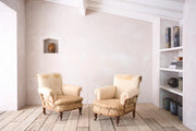 Pair of scroll armchair English country house armchairs - TallBoy Interiors