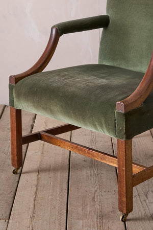 Georgian period mahogany framed Gainsborough chair